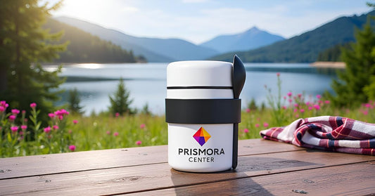 Prismora Center Insulated Vacuum Food Jar, 13.5 oz Leak-Proof Stainless Steel Food Jar for Hot & Cold Meals, BPA-Free, Dishwasher Safe, Portable & Durable Food Storage Container (White)