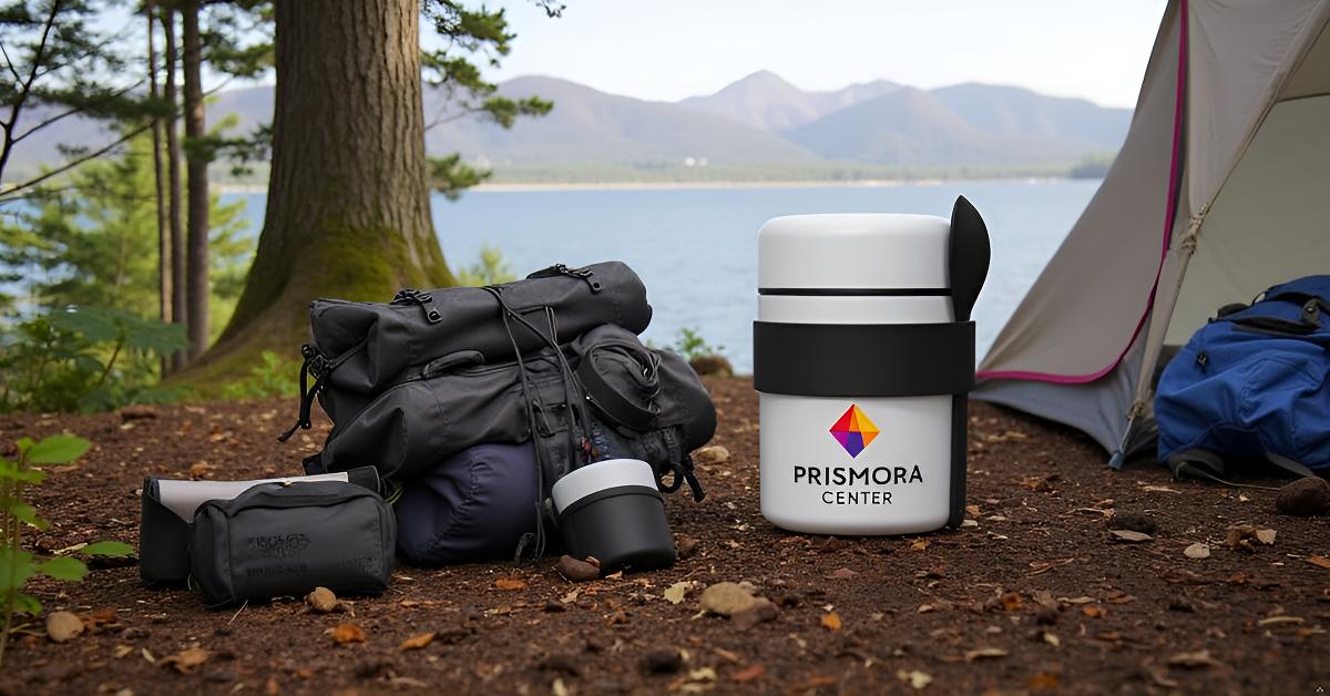 Prismora Center Insulated Vacuum Food Jar, 13.5 oz Leak-Proof Stainless Steel Food Jar for Hot & Cold Meals, BPA-Free, Dishwasher Safe, Portable & Durable Food Storage Container (White)