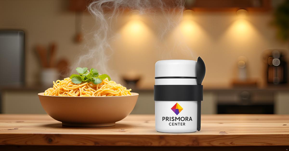 Prismora Center Insulated Vacuum Food Jar, 13.5 oz Leak-Proof Stainless Steel Food Jar for Hot & Cold Meals, BPA-Free, Dishwasher Safe, Portable & Durable Food Storage Container (White)